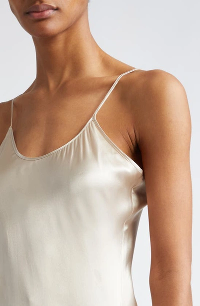 Eleventy Silk Charmeuse Slip Dress In Sand
