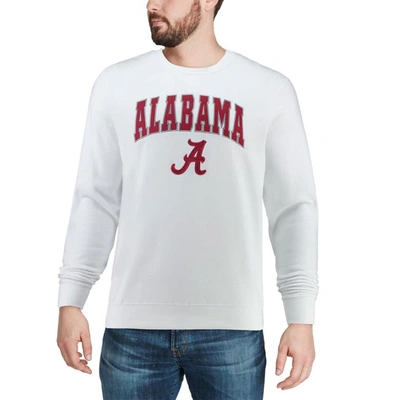 Shop Colosseum White Alabama Crimson Tide Arch & Logo Crew Neck Sweatshirt