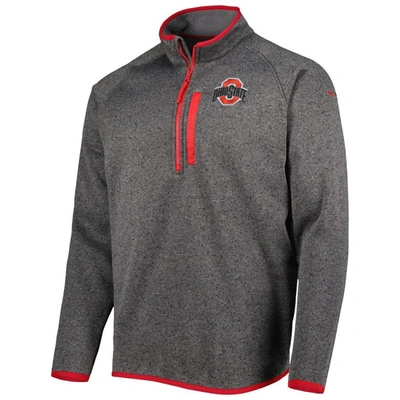 Columbia Gray Ohio State Buckeyes Canyon Point Omni-shield Raglan Half-zip Pullover Top In Gray