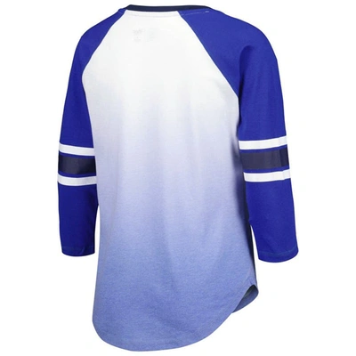 Shop G-iii 4her By Carl Banks Blue St. Louis Blues Lead Off Tri-blend Raglan 3/4-sleeve V-neck T-shirt