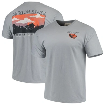 Shop Image One Gray Oregon State Beavers Team Comfort Colors Campus Scenery T-shirt