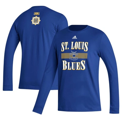 Shop Adidas Originals Adidas Royal St. Louis Blues Reverse Retro 2.0 Fresh Playmaker Long Sleeve T-shirt