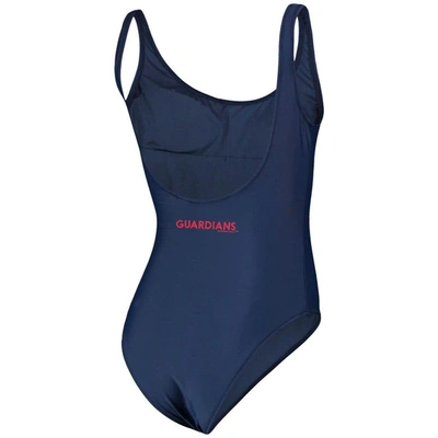 Shop G-iii 4her By Carl Banks Navy Cleveland Guardians Making Waves One-piece Swimsuit