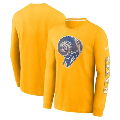 Shop Nike Gold Los Angeles Rams Fashion Tri-blend Long Sleeve T-shirt