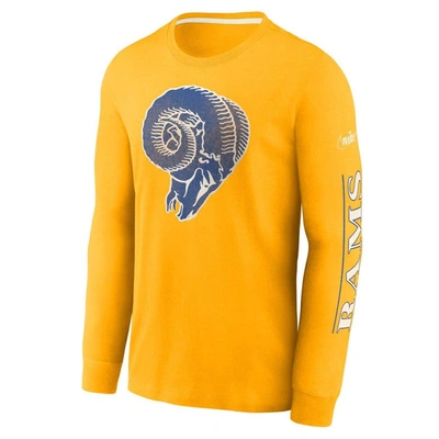 Shop Nike Gold Los Angeles Rams Fashion Tri-blend Long Sleeve T-shirt