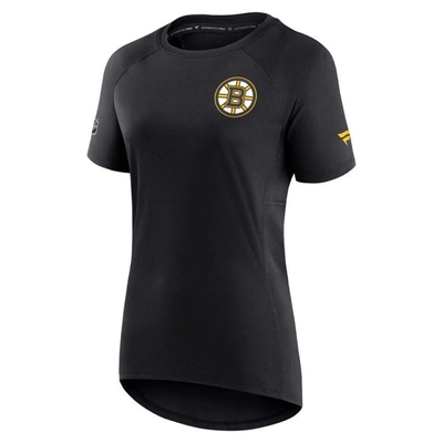 Shop Fanatics Branded Black Boston Bruins Authentic Pro Rink Raglan Tech T-shirt