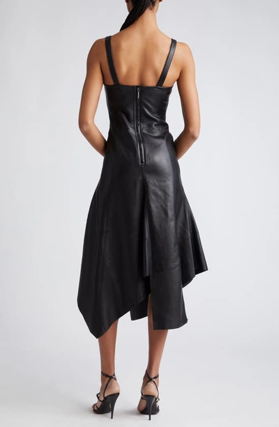 Shop Jason Wu Collection Corset Bodice Leather Dress In Black