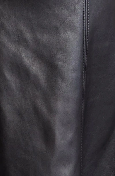 Jason Wu Collection Leather Midi Dress With Asymmetric Skirt In Black