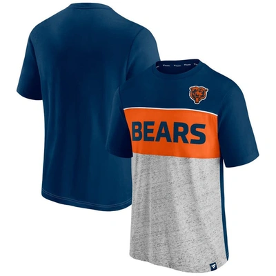 Shop Fanatics Branded Navy/heathered Gray Chicago Bears Colorblock T-shirt