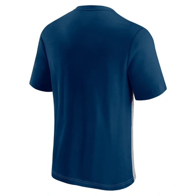 Shop Fanatics Branded Navy/heathered Gray Chicago Bears Colorblock T-shirt