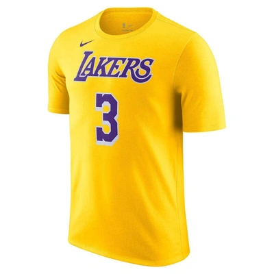Shop Nike Anthony Davis Gold Los Angeles Lakers Icon 2022/23 Name & Number T-shirt