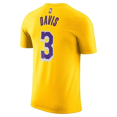 Shop Nike Anthony Davis Gold Los Angeles Lakers Icon 2022/23 Name & Number T-shirt