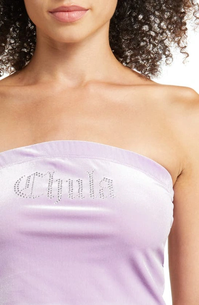 Shop Bella Dona Rhinestone Velvet Tube Top In Purple Chula