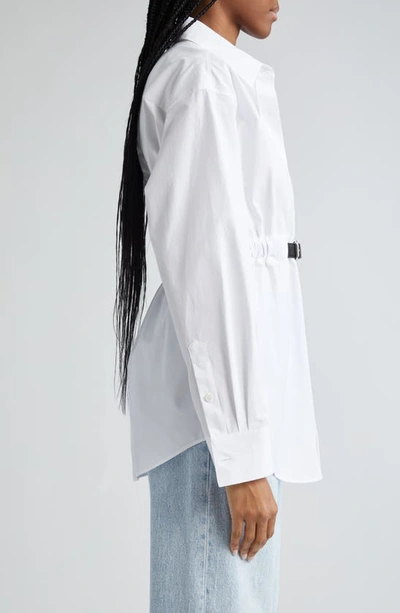 Shop Alexander Wang Belted Cotton Button-up Tunic In White