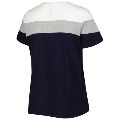 Shop Profile White/navy New York Yankees Plus Size Colorblock T-shirt