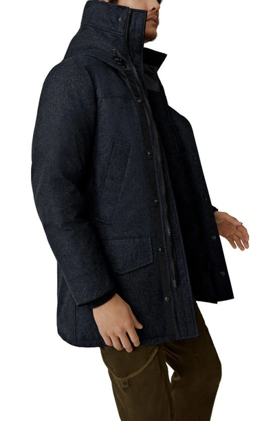 Canada Goose Langford Windproof 625-fill Power Wool Blend Parka In Atlantic Navy Melange