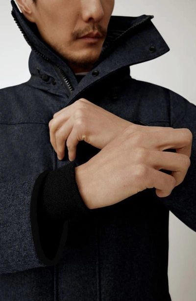 Canada Goose Langford Windproof 625-fill Power Wool Blend Parka In Atlantic Navy Melange