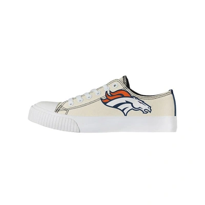 Shop Foco Cream Denver Broncos Low Top Canvas Shoes