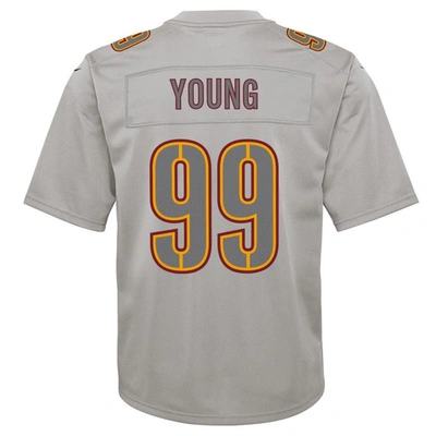 Shop Nike Youth  Chase Young Gray Washington Commanders Atmosphere Fashion Game Jersey