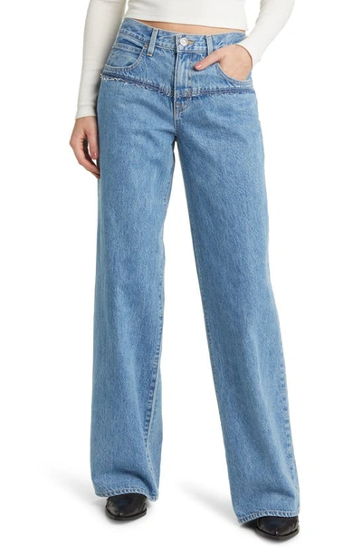 Shop Slvrlake Mica Raw Edge Seam Wide Leg Jeans In Wounded Heart