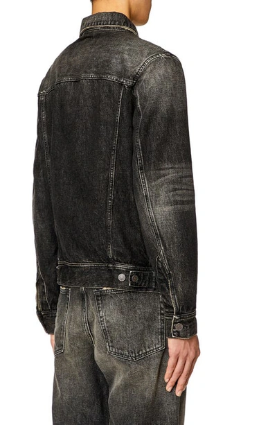 Diesel Logo-plaque Denim Jacket In Black
