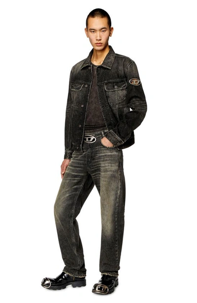 Diesel Logo-plaque Denim Jacket In Black