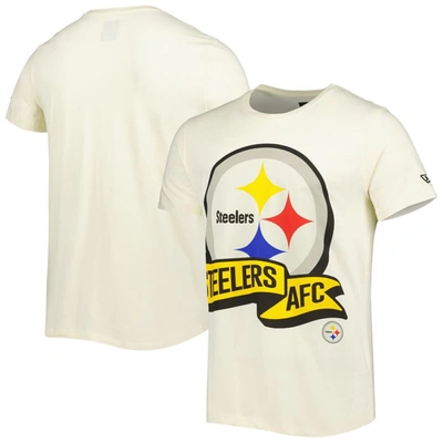 Shop New Era Cream Pittsburgh Steelers Sideline Chrome T-shirt
