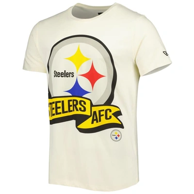 Shop New Era Cream Pittsburgh Steelers Sideline Chrome T-shirt