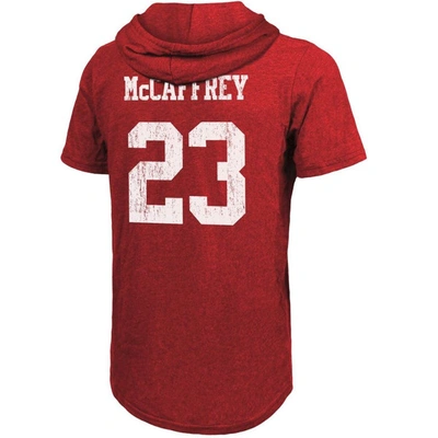 Shop Majestic Threads Christian Mccaffrey Scarlet San Francisco 49ers Player Name & Number Tri-blend Slim