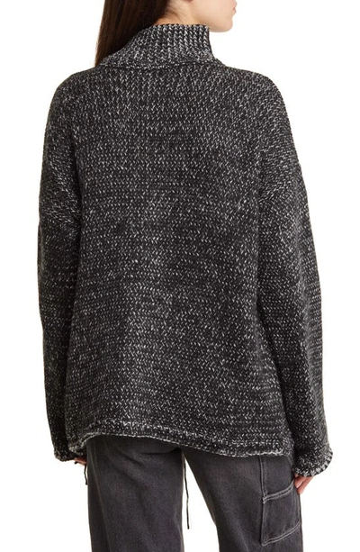 Shop Bdg Urban Outfitters Mélange Ladder Stitch Mock Neck Sweater In Black