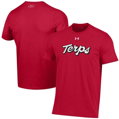 Shop Under Armour Red Maryland Terrapins Throwback Special Game Performance T-shirt