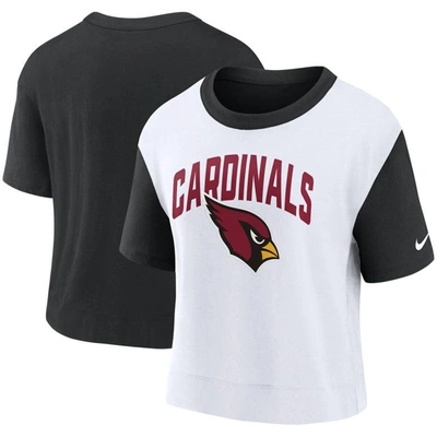 Shop Nike Black/white Arizona Cardinals High Hip Fashion T-shirt