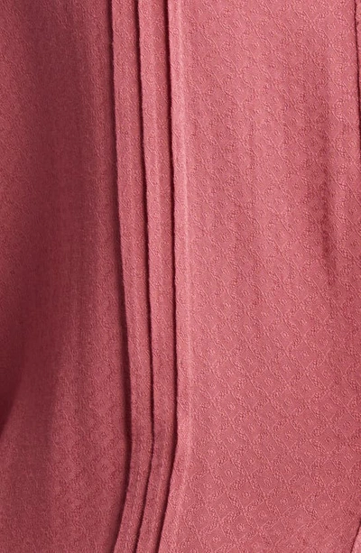 Shop Treasure & Bond Pleated Long Sleeve Peasant Blouse In Pink Mauve
