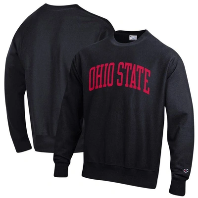 Shop Champion Black Ohio State Buckeyes Arch Reverse Weave Pullover Sweatshirt