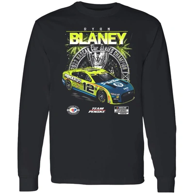 Shop Team Penske Black Ryan Blaney 2023 Nascar Cup Series Champion Official Long Sleeve T-shirt