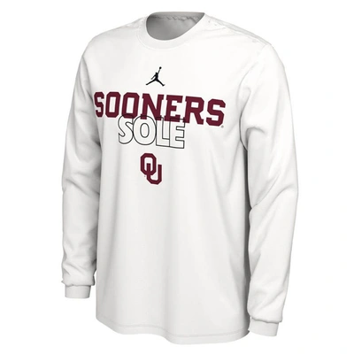 Shop Jordan Brand White Oklahoma Sooners 2023 On Court Bench Long Sleeve T-shirt