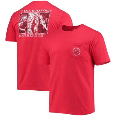 Shop Southern Tide Red Georgia Bulldogs Game Day Mosaic Fish T-shirt