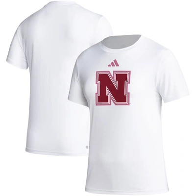 Shop Adidas Originals Adidas White Nebraska Huskers Aeroready Breast Cancer Awareness Pregame T-shirt