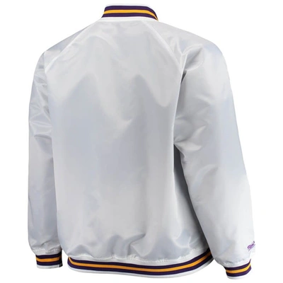 Shop Mitchell & Ness White Los Angeles Lakers Big & Tall Hardwood Classics Raglan Satin Full-snap Jacket