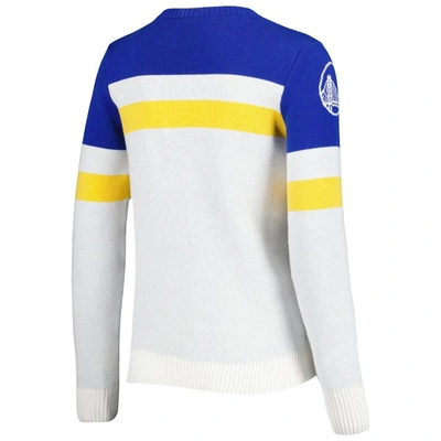 Shop Lusso Royal/cream Golden State Warriors Dominique Pullover Sweater