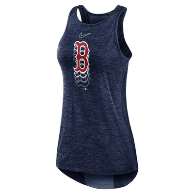 Shop Nike Navy Boston Red Sox Logo Fade High Neck Performance Tank Top