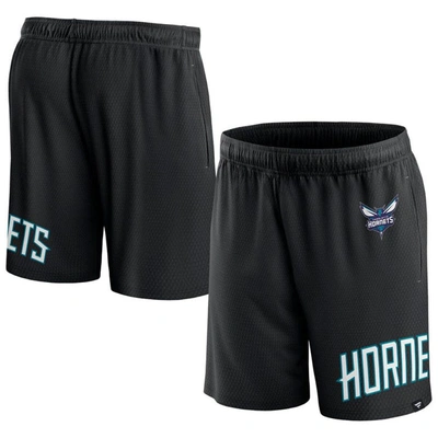Shop Fanatics Branded Black Charlotte Hornets Free Throw Mesh Shorts