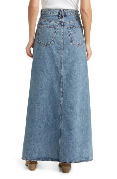 Shop Slvrlake Dallas Cotton Denim Maxi Skirt In Hard Times