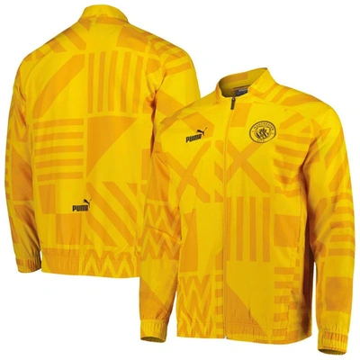 Shop Puma Yellow Manchester City Pre-match Raglan Full-zip Training Jacket