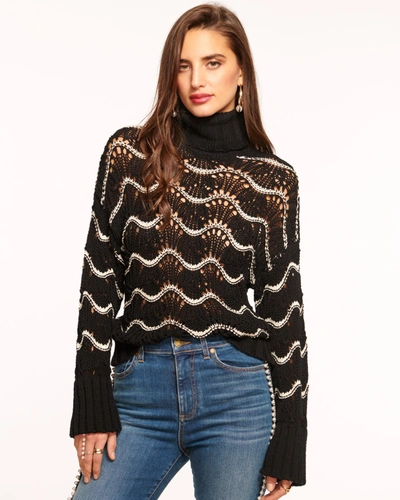 Shop Ramy Brook Skye Turtleneck Sweater In Black Wave