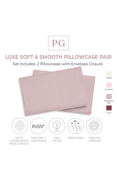 Shop Pg Goods Luxe Soft & Smooth Pillowcase 2-piece Set In Pg Pink