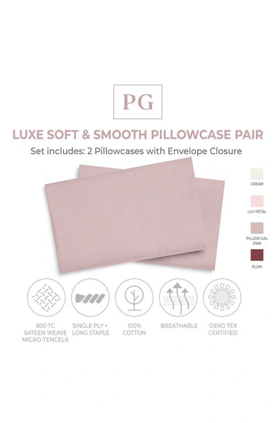 Pg Goods Pillow Gal Luxe Soft & Smooth Pillowcase 2-piece Set In Pg Pink