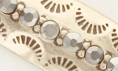 Olivia Welles Crystal Crescent Cutout Bracelet In Burnished Gold / Grey