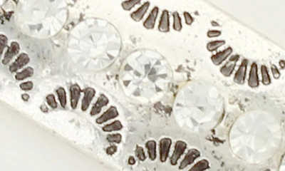 Olivia Welles Crystal Crescent Cutout Bracelet In Burnished Silver / Clear