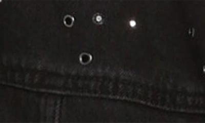 Shop Hudson Eyelet Frayed Hem Crop Jacket In Black Glitter